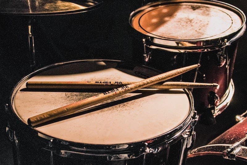 rhythm drum kit and sticks