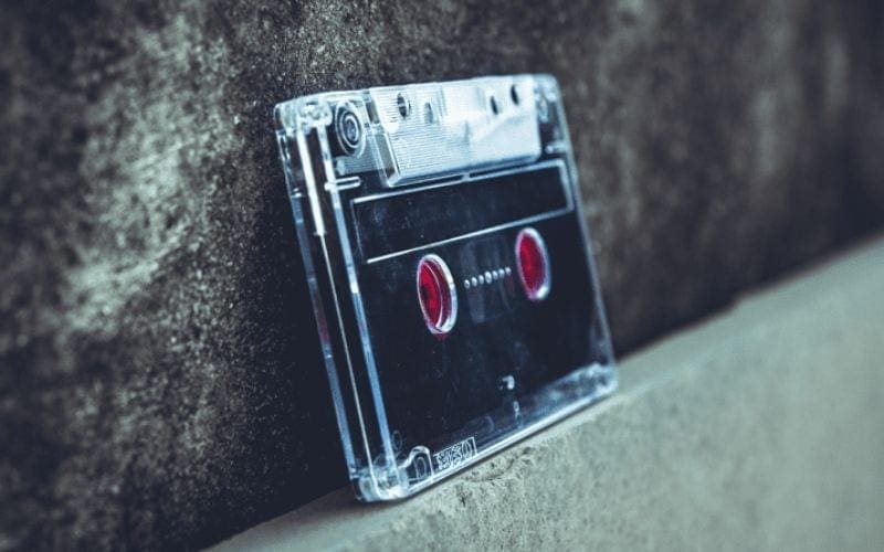 Cassette against a wall