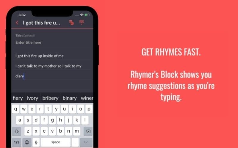 rhymer's block songwriting app