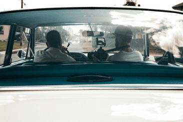 producer inside a car