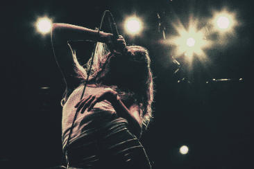 woman with stage presence