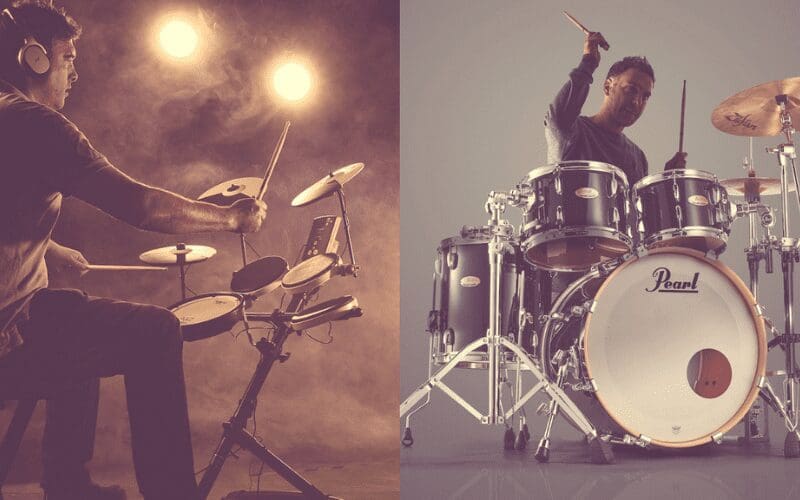 acoustic drum kit vs electronic drum kit