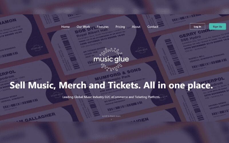 musicglue.com website