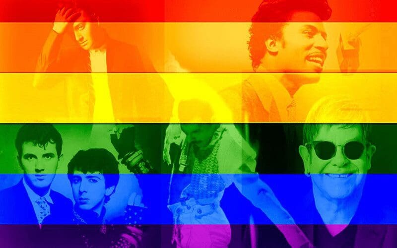 LGBTQ music artists with rainbow flag