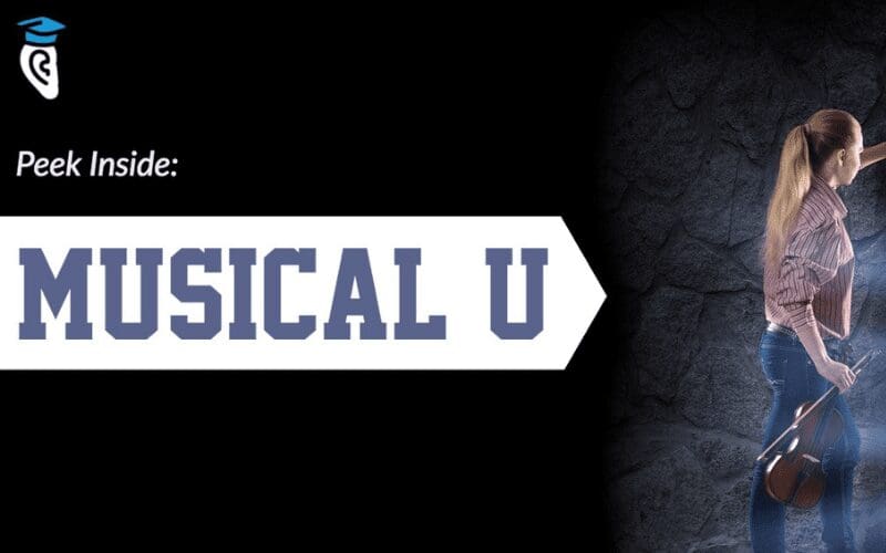 Musical u logo with violin