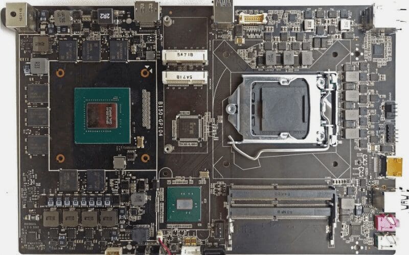 A motherboard with an integrated graphics card