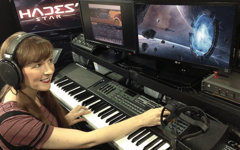 video game composer in the studio