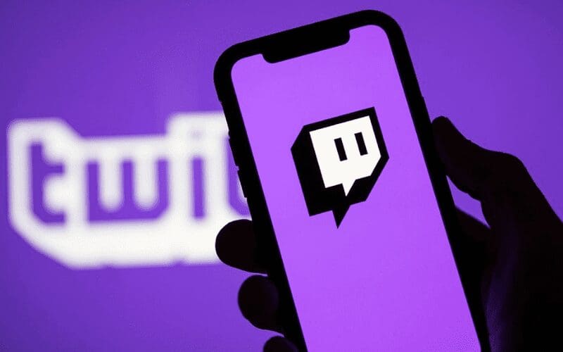 twitch logo on mobile device