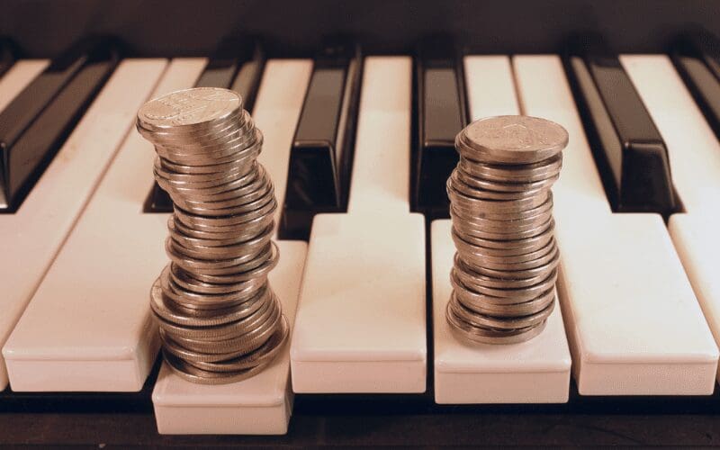 money on piano