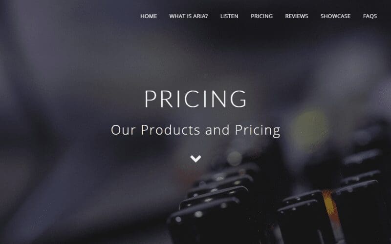 Aria Mastering pricing 
