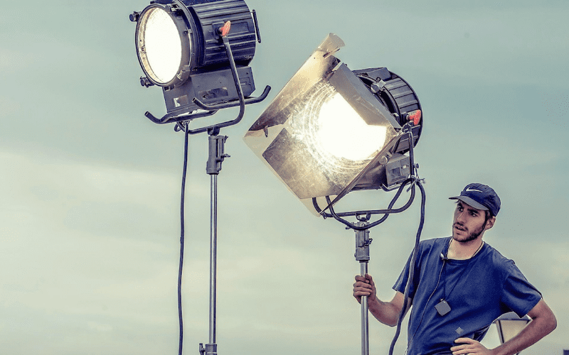 film gaffer with lighting equipment
