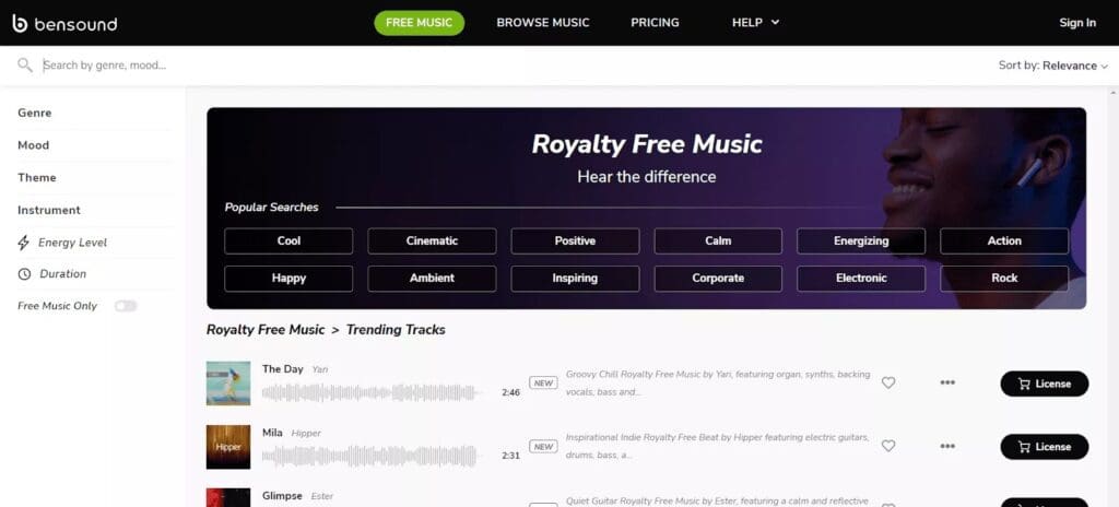 Bensound royalty-free music